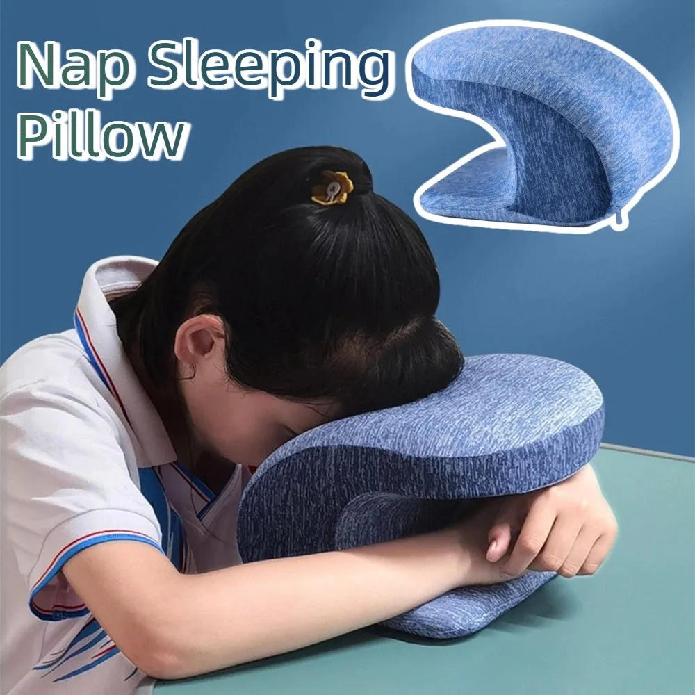 

Portable Nap Sleeping Pillow Lightweight Comfortable Pillow Cushion Slow Rebound Soft Face Down Desk Pillow Travel