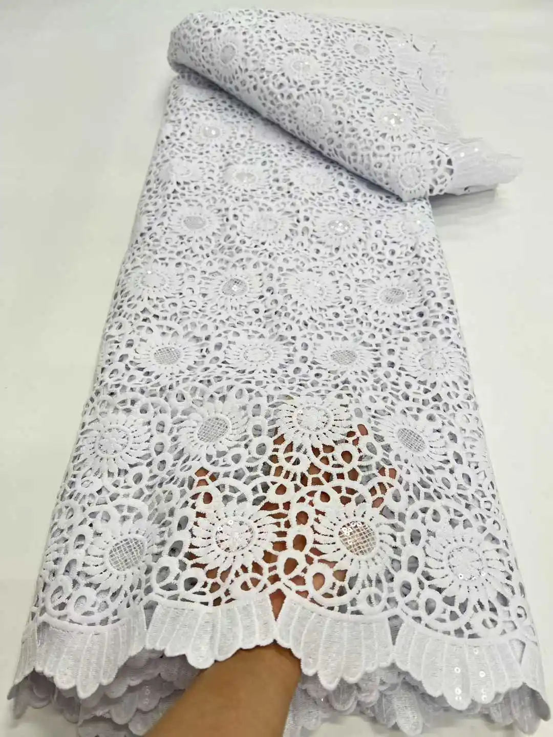 High Quality African French Tulle Lace Fabric Embroidery for Wedding Nigerian Bridal Groom Suit