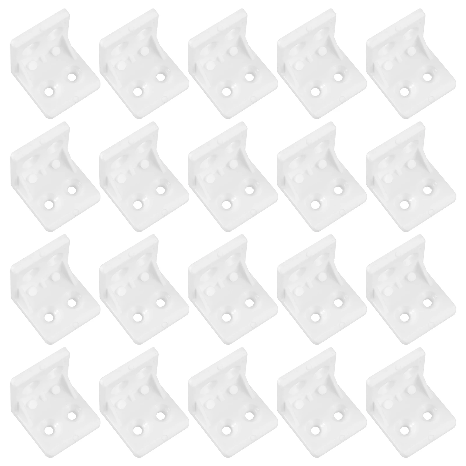 

20pcs L Shape Corner Brackets Heavy Duty Plastic Shelf Bracket Wall Mounting Hardware Home Furniture Accessories