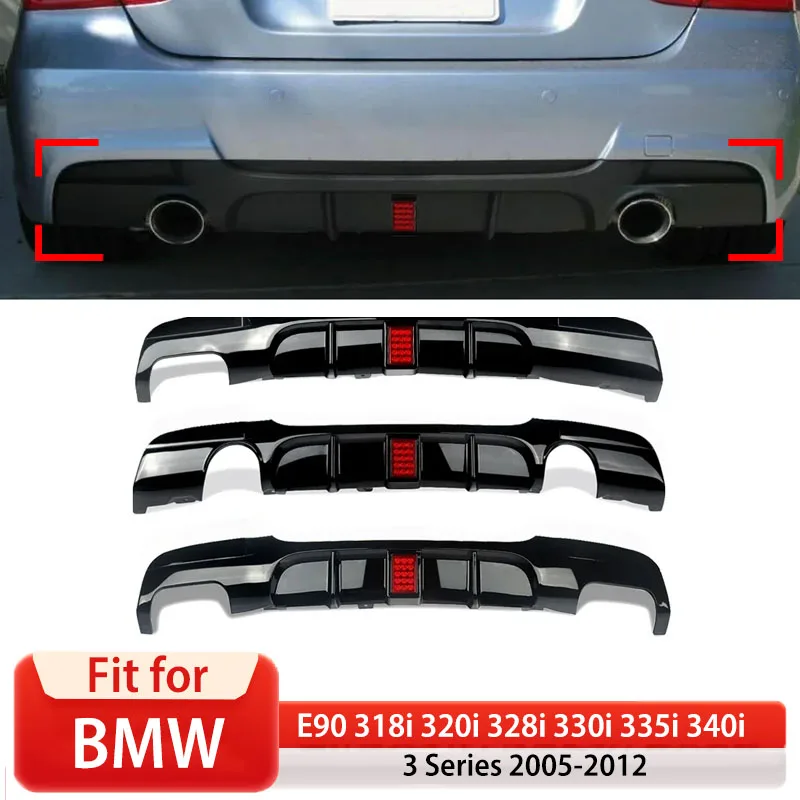 

For Bmw 3 Series E90 318i 320i 328i 330i 335i 2005-2012 Car Rear Bumper Splitter Lip Diffuser with Brake Light Boot Splitter
