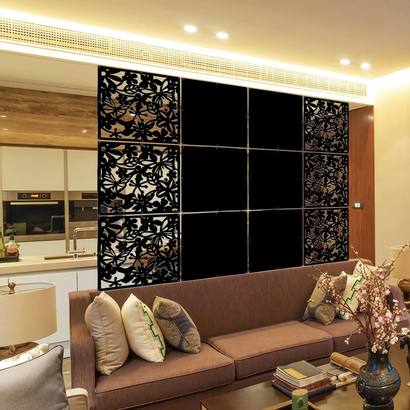 

Складной экран, перегородка для комнаты, 12 шт., полая перегородка для комнаты, подвесная панель, перегородки для штор, декор «сделай сам», подвесной складной экран