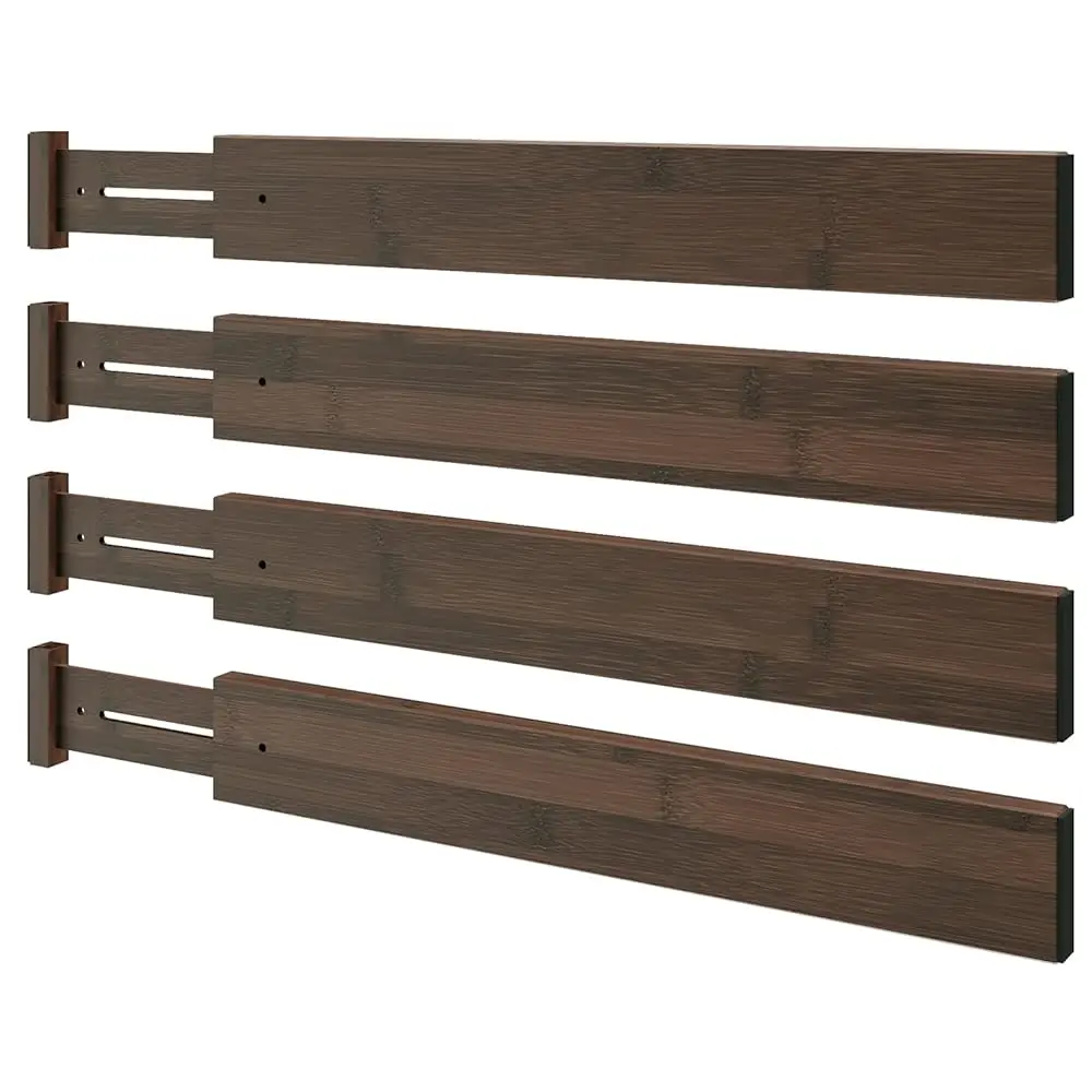 

Разделитель для ящиков, расширяемые бамбуковые разделители, регулируемые органайзеры для кухонных принадлежностей (ножей, вилок, инструментов), органайзеры для одежды и тканей в ящиках