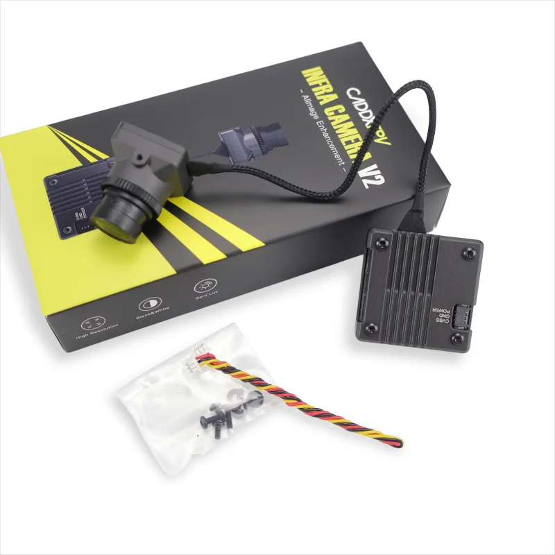 كاميرا CADDX Infra V2 للرؤية الليلية FPV الجديدة 0 Lux No Light 1500TVL Super WDR 131 °   مستشعر مجموعة VTX التناظرية FOV لسباق الطائرات بدون طيار FPV