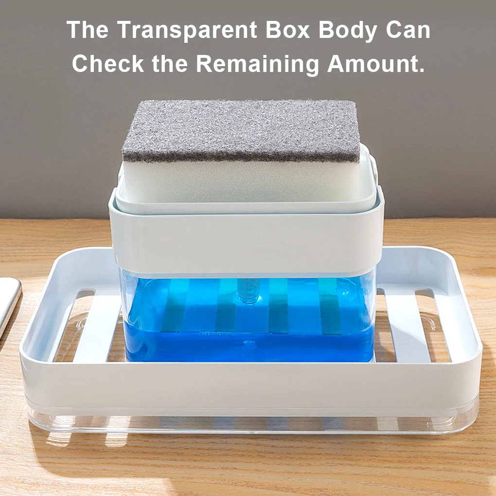 Kitchen Dispenser Countertop Sponge Holder Dish Organizer Container