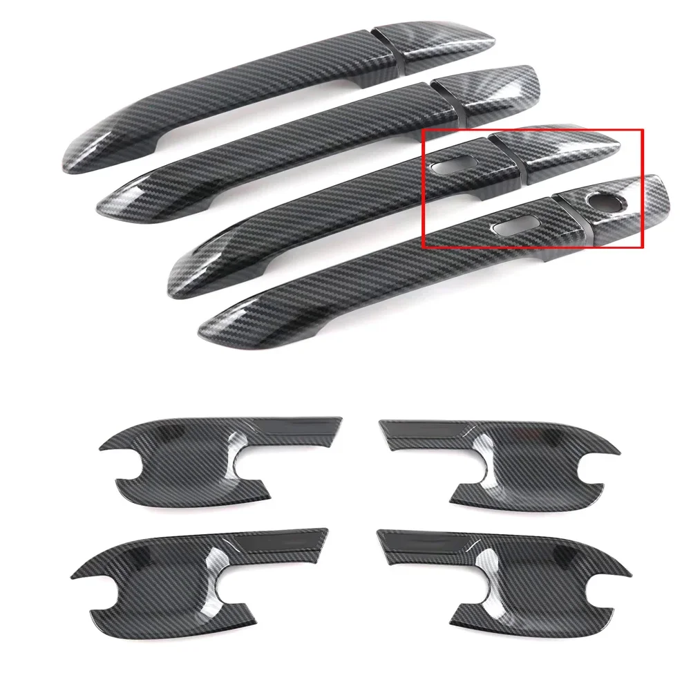 For Isuzu D-MAX DMAX 2021 2022 2023 2024 ABS Carbon Fiber Side Door Handle Bowl Cover Trim Protector Sticker Accessories