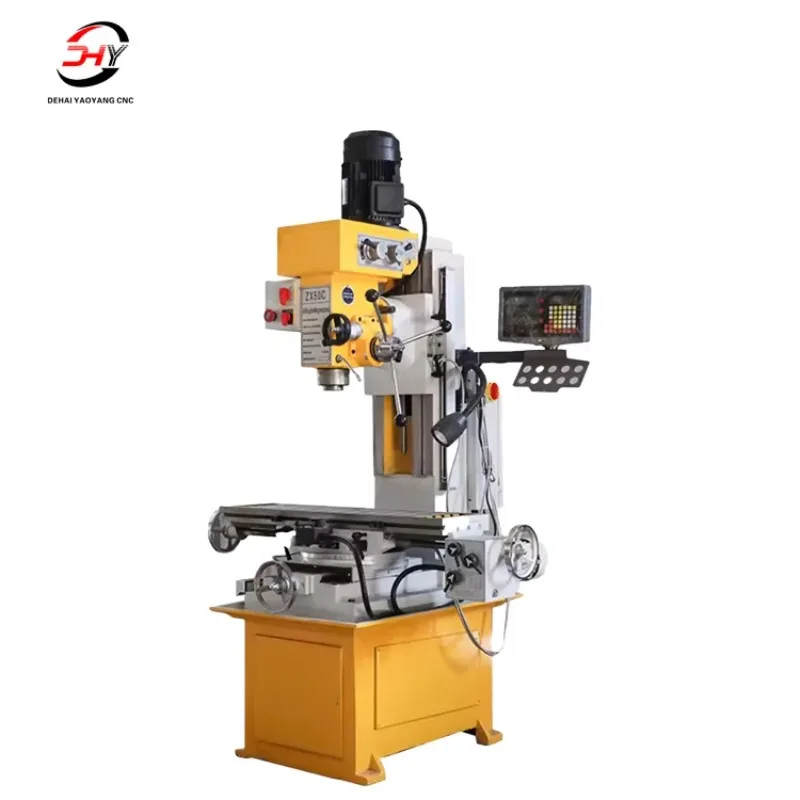 ZX50C Table Type Universal Drilling and Milling Machine with Automatic Swivel Table Vertical Milling Cutter MT4 Spindle Taper