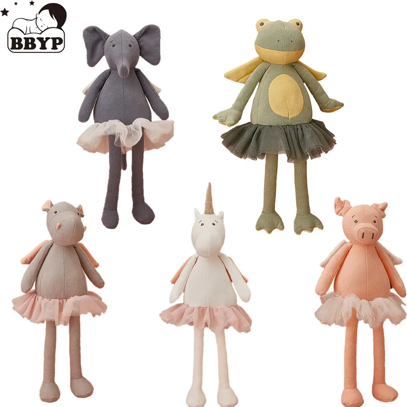 

40 см мягкие игрушки, плюшевые длинные ножки, единорог, хиппос с платьем-пачкой, детские куклы для сна, игрушка на день рождения для детей