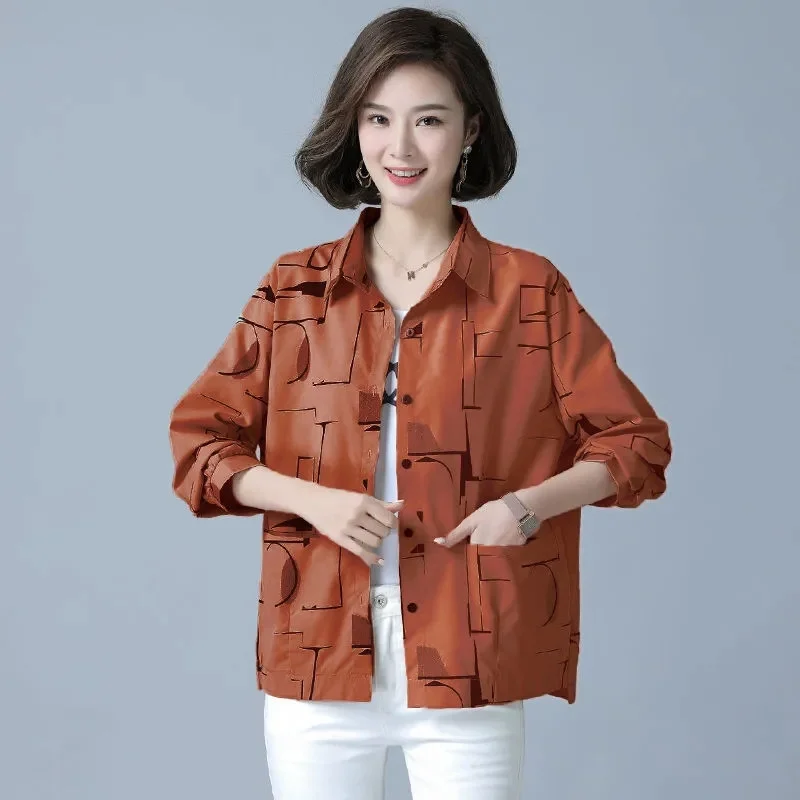 Korean Female Solid Color Short Cardigan Blouse 2024 Lady Fashion Shirts Spring Summer Women Loose Fitting Large Size 5XL Shirt