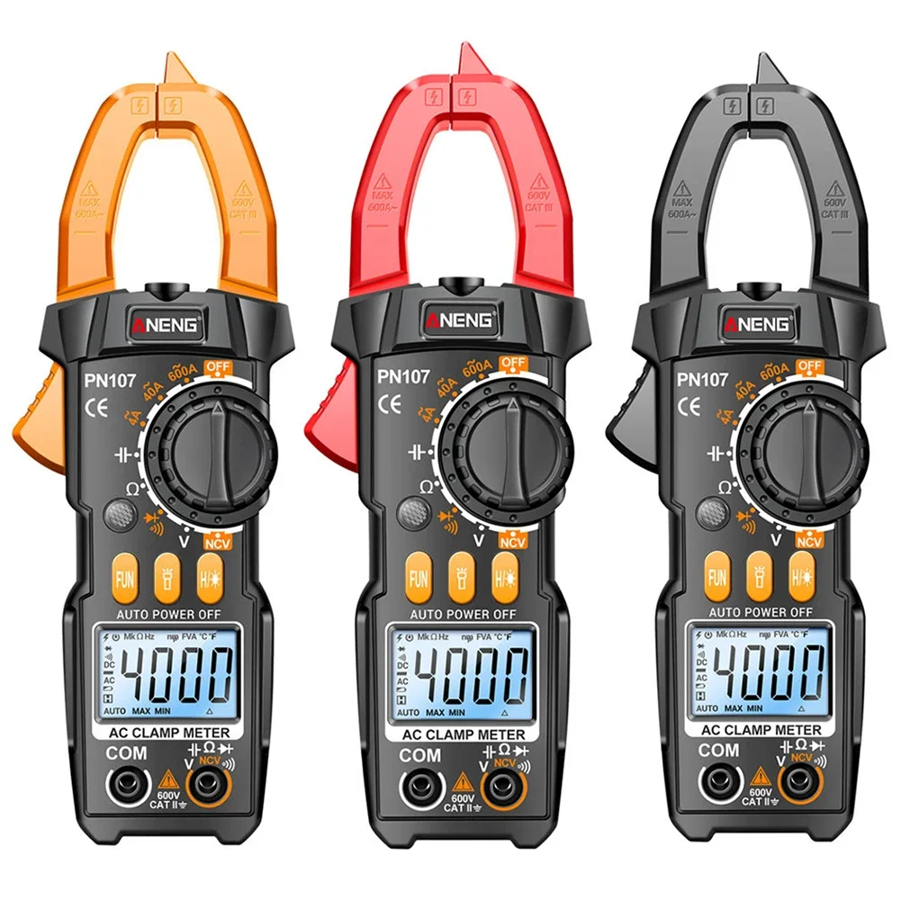 Digital Clamp Meter Intelligent Multimeter 4000 Counts Voltage Resistance Meter LCD Screen Data Hold Flashlight Electrical Tools