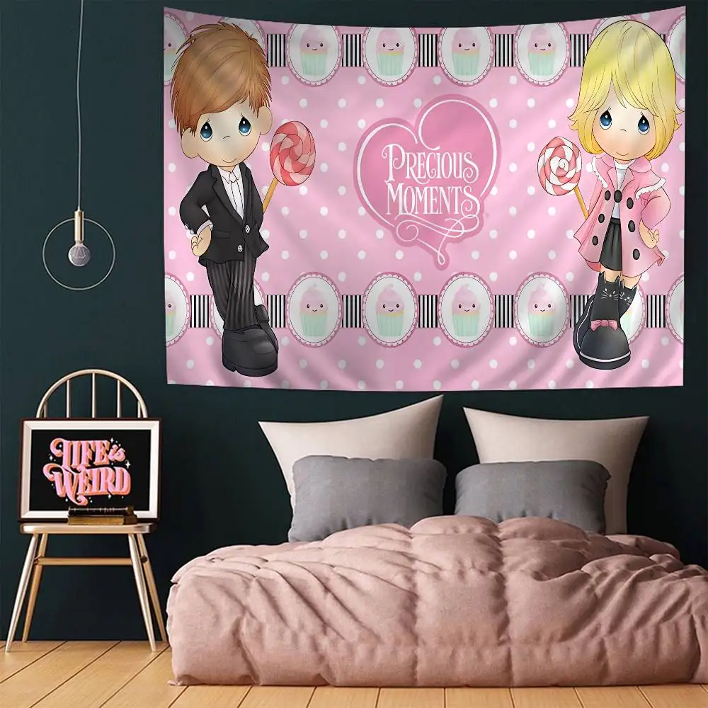 Precious Moments Cute Cartoon Tapestry Art Science Fiction Room Home Decor Wall Hanging Home Decor