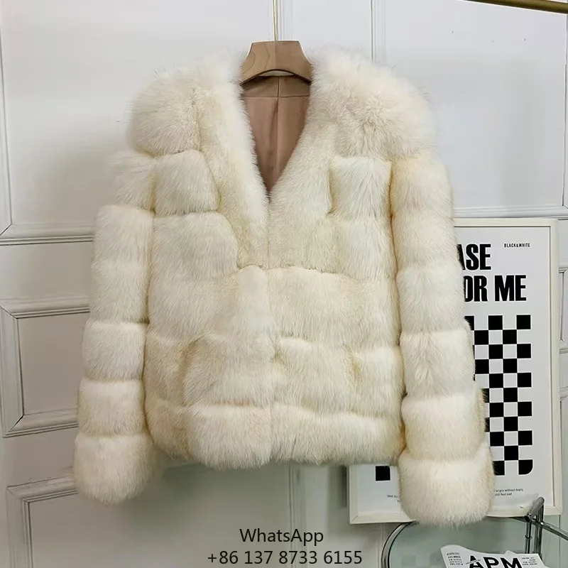 

Имитация шубы из соболя, простая классическая модная повседневная шуба с V-образным вырезом из искусственного меха лисы для женщин