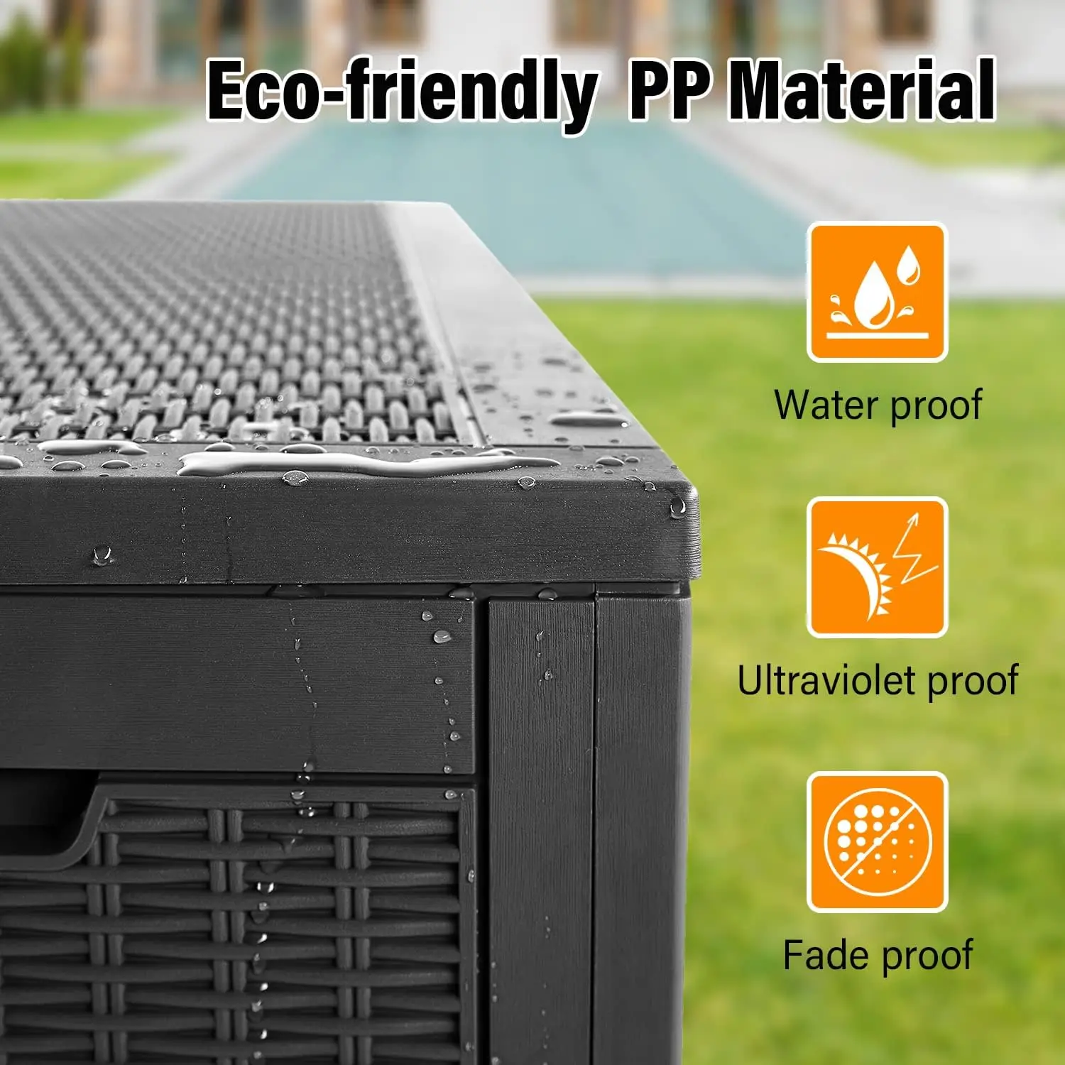 Deck Box Multifunctional Waterproof Outdoor Storage Storage Box Bench with keyhole for Indoor/Outdoor Garden Pool Patio Storage