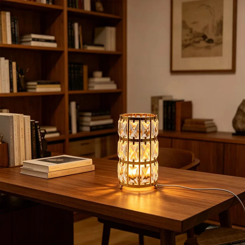 Modern Golden Cylindrical Table Lamps Bedroom Bedside Study Small Night Lights Outdoor Camping USB Charging Creativity Fixture