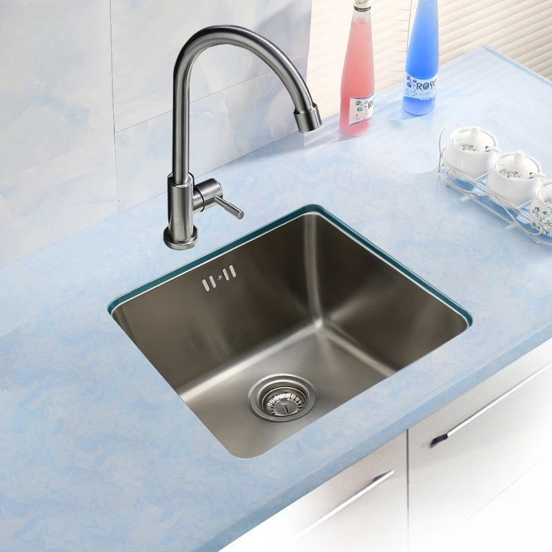 304 stainless steel sink thickened under-counter basin square kitchen vegetable basin balcony single sink laundry sink