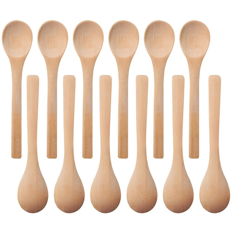 

30 Pieces Mini Wooden Spoon Small Soup Spoons Serving Spoons Condiments Spoons Wooden Honey Teaspoon Wood Color