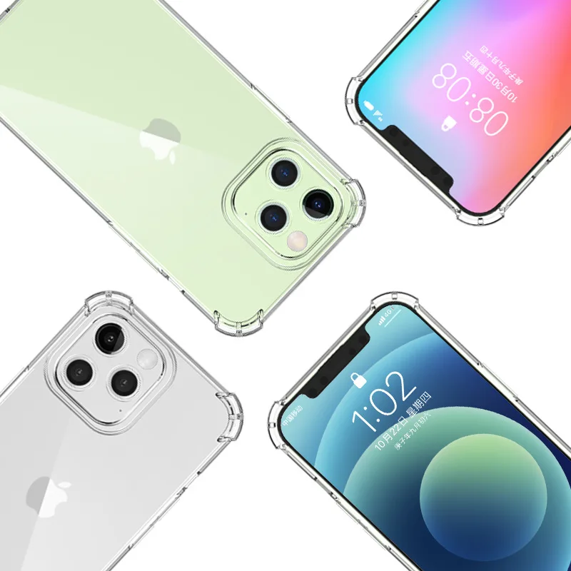 Defence Protect Shockproof light Case For Apples iPhone 14 13 12 11 XS Max XR X 8 6s Plus 5 5s SE Transparent Phone Airbag Cover