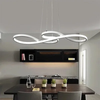 led post-modern dining chandelier nordic modern minimalist creative notes bedroom living room chandelier