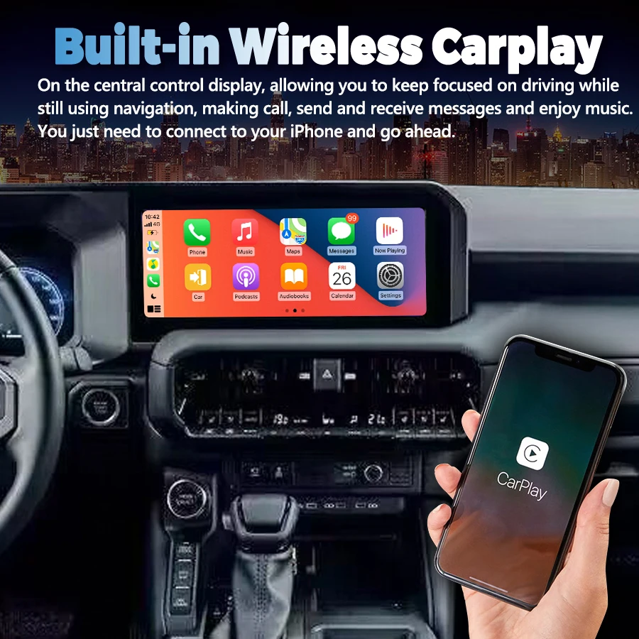 Schermo Qled da 12.3 pollici per Toyota Prado Land Cruiser 250 Lc250 2023 2024 Android 13 Lettore video multimediale per auto Navigazione CarPlay