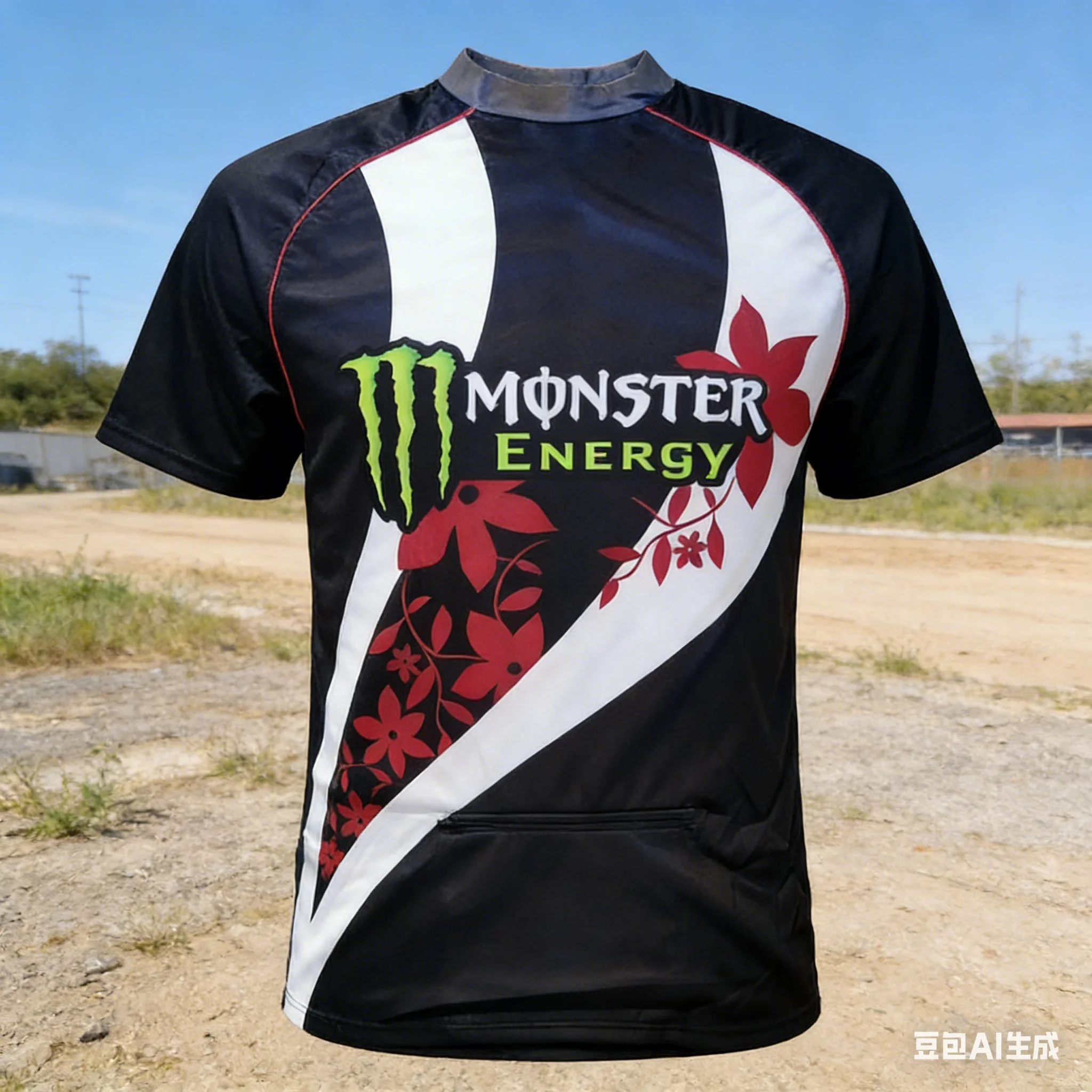 

Street Style Trendsetter! Monster Energy 3D Print T-shirt, Versatile, Casual, Sporty, Loose-fitting Short-sleeved Shirt.