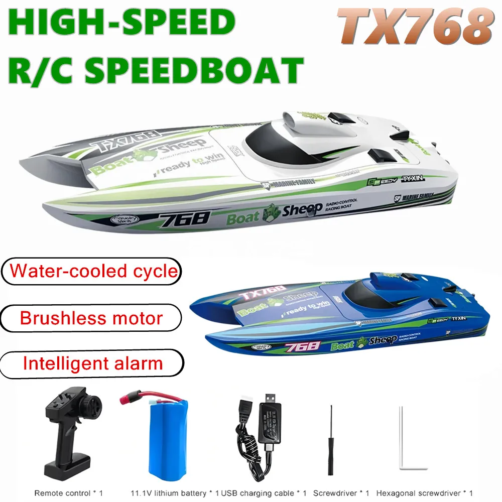 TX768 High Speed RC Boat 2.4G Brushless Remote Control Ship 30km/h Professional Speedboat Watercraft Toys for Children Boys Gift