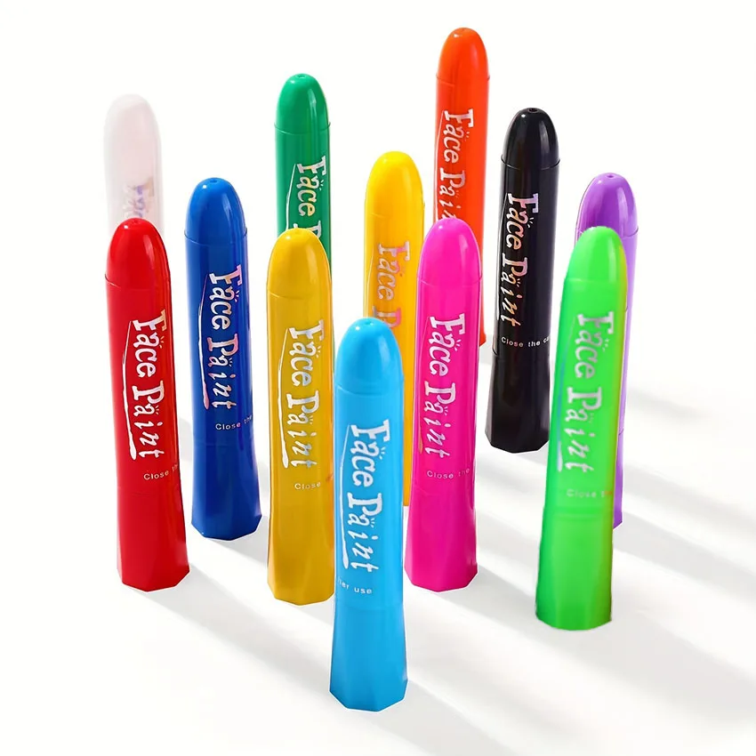 Face Color Fluorescent 12 Color Body Painting Halloween Sports Games Festival Water Makeup Party Facial Crayon