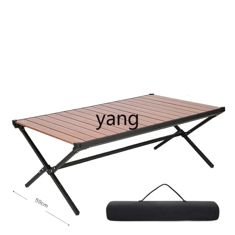 LH outdoor foldable table aluminum alloy egg roll table camp portable picnic table and chair set