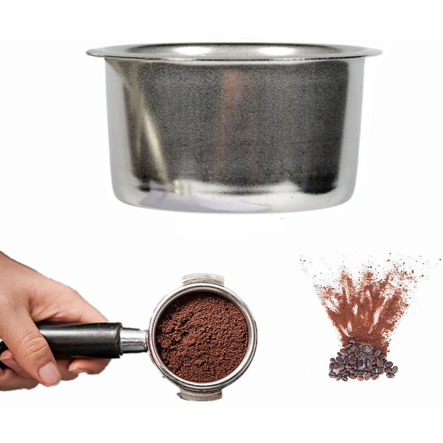 【Popular】4 Uds 51Mm 4 tazas filtro cesta de filtro de repuesto para café portafiltro sin fondo para Delonghi EC680/EC685 Espresso