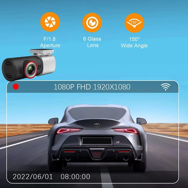 Sameuo U700SE Dash Cam Dvr Car Camera Video Recorder Black Box Dashcam Auto WiFi Night Vision G-Sensor Loop Recording For Cars