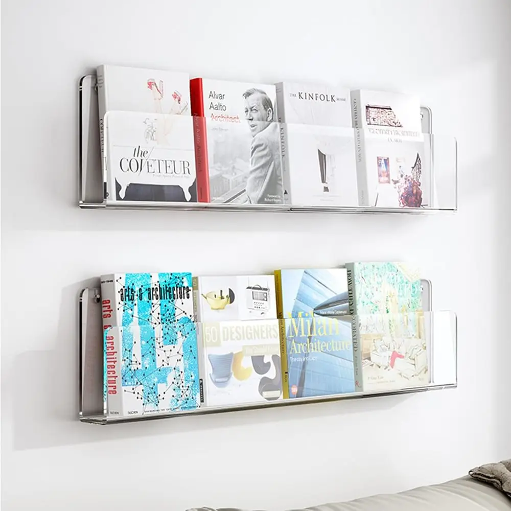 

Акриловая настенная подставка для журналов, 2 шт., прозрачная витрина для литературы, 120 см