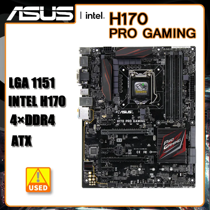 

1151 Motherboard Intel H170 For Celeron G3900 cpus ASUS H170 PRO GAMING 1151 Motherboard DDR4 64GB PCI-E 3.0 M.2 USB3.1 VGA ATX