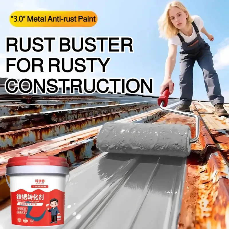 500G Rust Converter Primer Waterproof Metal Paint No Sanding Required Rust Remover Inhibitor for Gate Fence Window Anti Rust