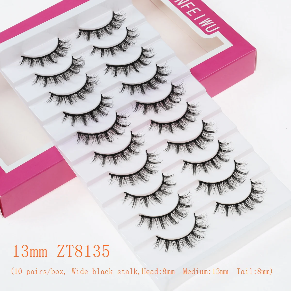 Xuanfeiwu Natural Realistic Fluffy Anime Eyelashes, One-Piece Party Light Makeup Easy-To-Apply Hard Stem False Eyelashes for Daily Work DIY Self-Grafting Eyelashes