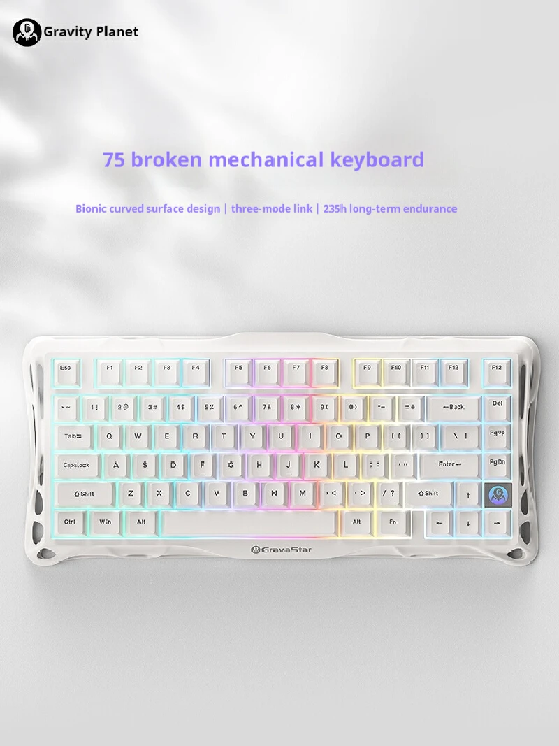 Gravity Planet K1lite Mechanical Keyboard High Beauty Wireless Three Modes 2.4g Bluetooth E-Sports Gaming Keyboard Mouse Set