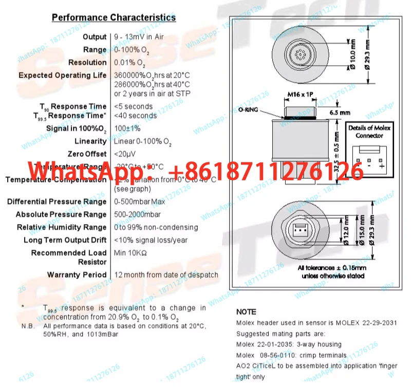 Exhaust gas detection equipment O2 sensor AO2 import