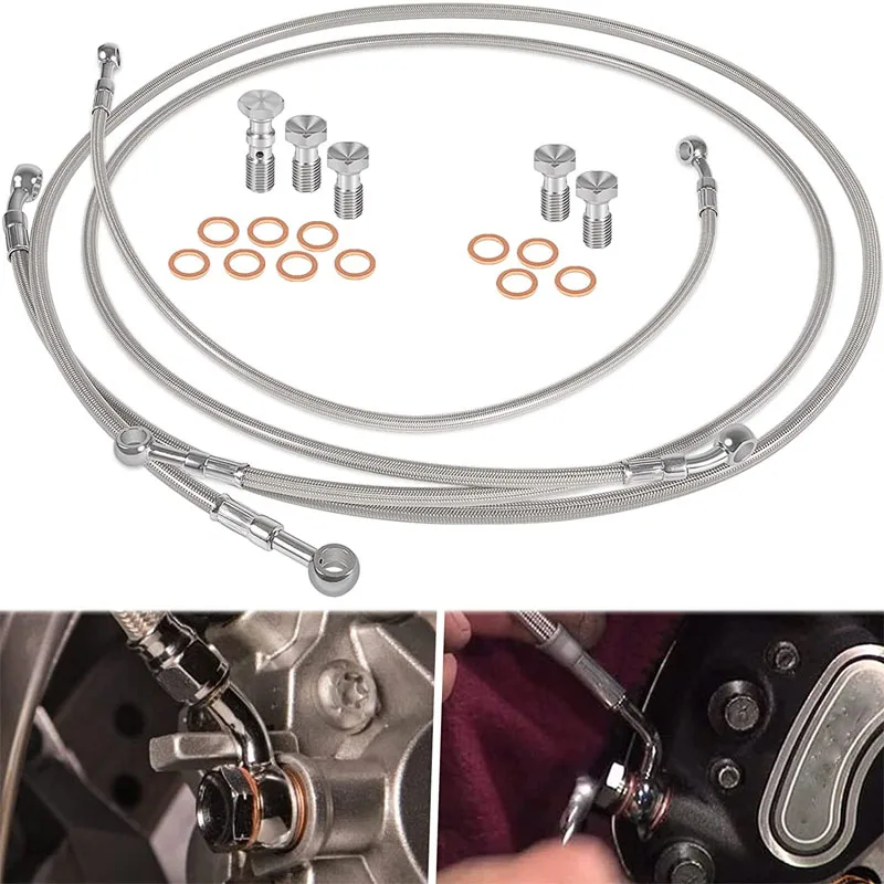 NONY Stainless Steel Braided Front & Rear Brake Lines Set Perfectly Compatible with 1987-2013 Yamaha Banshee 350