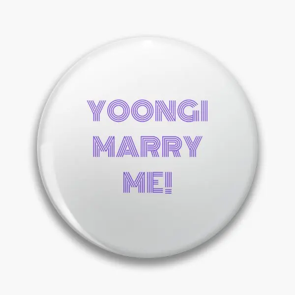 Yoongi Marry Me  Soft Button Pin Funny Badge Lapel Pin Cartoon Decor Gift Women Brooch Lover Collar Cute Clothes Fashion Jewelry