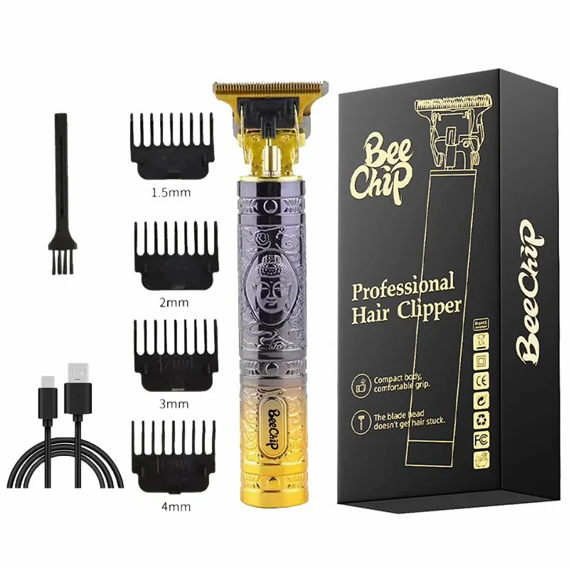 Điện haircutter cho nam giới vàng Phật USB điện tóc Clipper điện Faders Barber cạo Đầu máy cạo râu đa chức năng