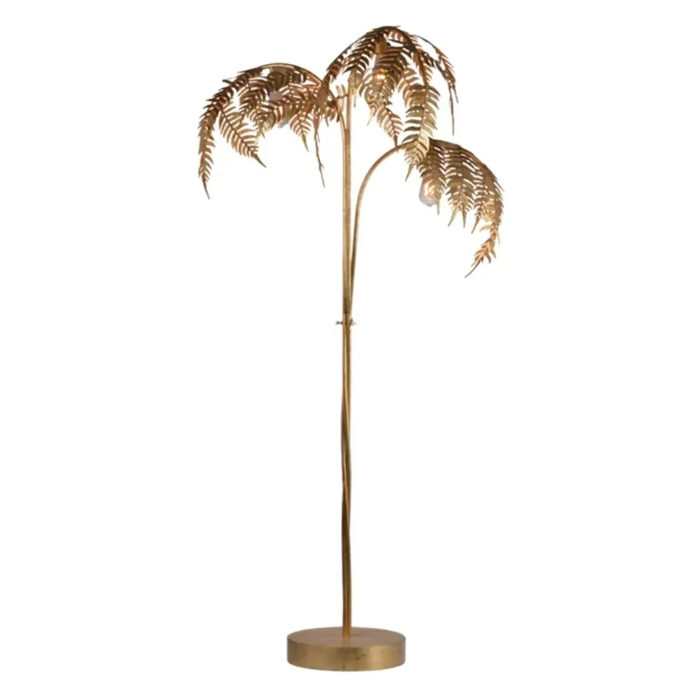 

Decorated post-modern luxury palm tree golden floor lamp home living room