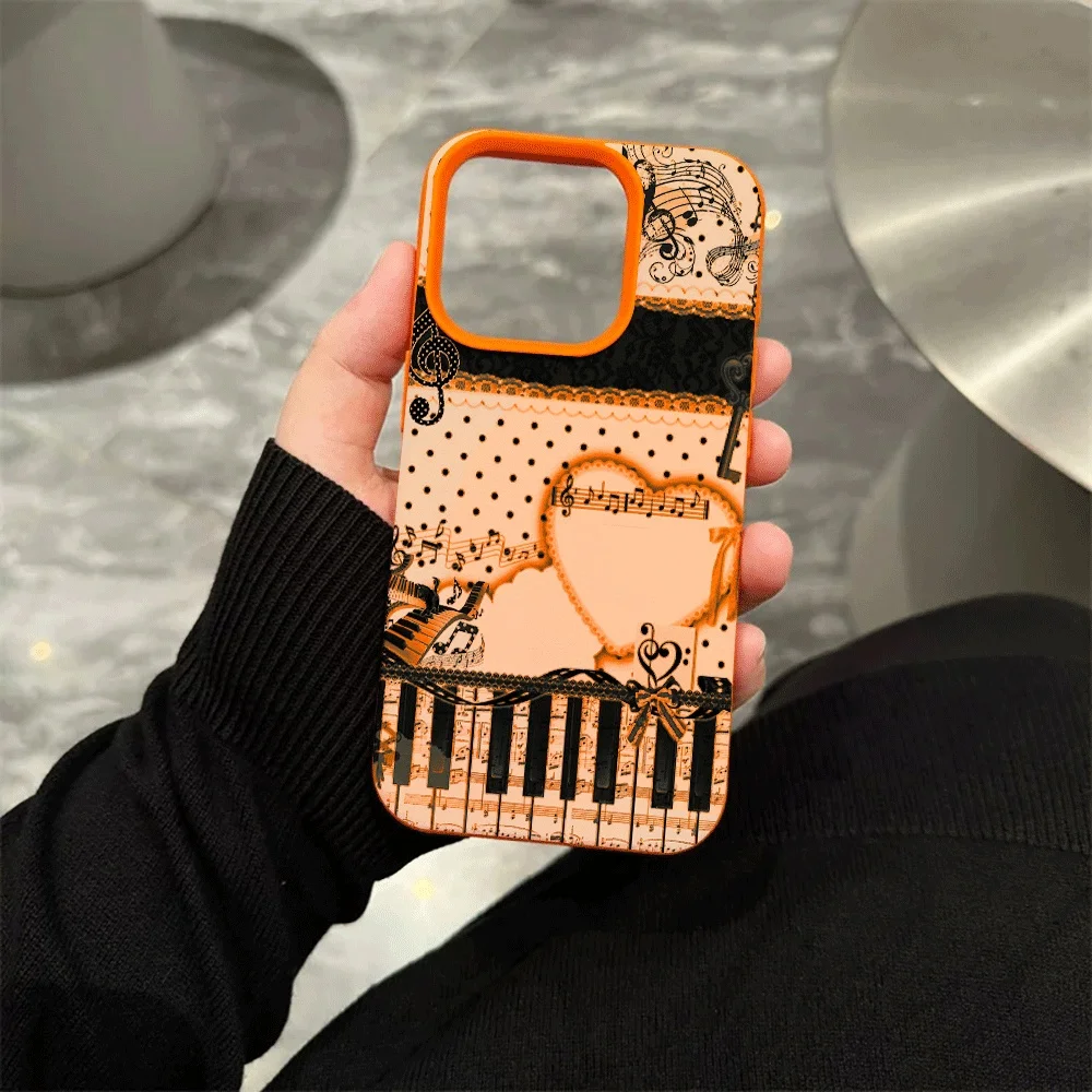 Klaviernoten-Spitzen-Handyhülle für iPhone 17 16 15 14 13 12 11 ProMax 16 15 14 Plus 17 16 15 14 13 12 Pro 17Air Silikon-Matt-Cover – Detail 6