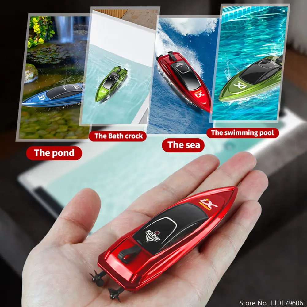 5km/h Mini RC Boat Radio Remote Controlled High Speed Ship LED Light Palm Boat Electric Summer Water Pool Toys Models Gifts