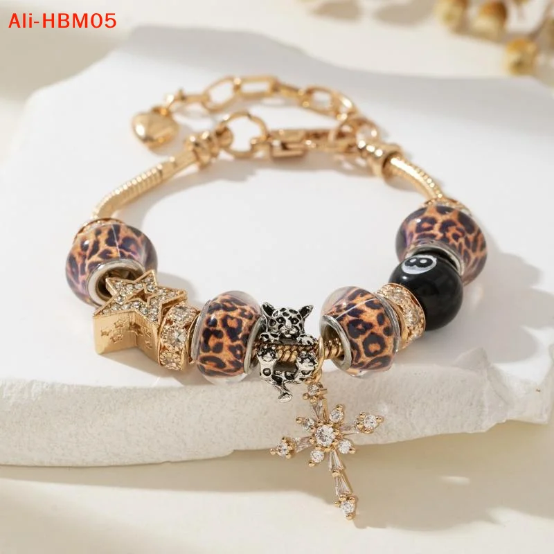 (HB05)Leopard Print Starry Night Luxury Bracelet For Women, Trendy Beaded Jewelry, High-End Fashion Accessories