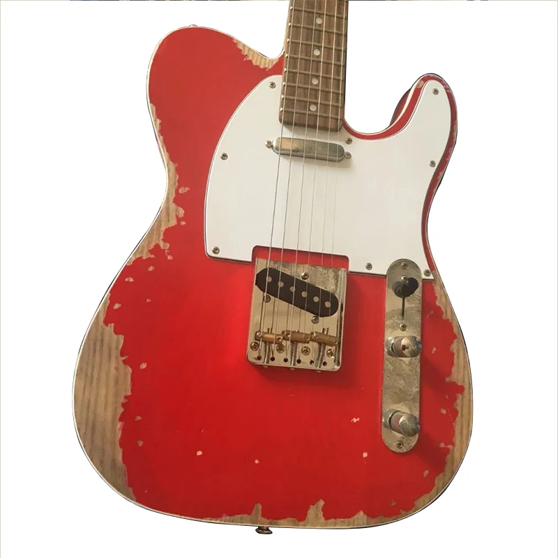 Biggest handcraft studio.aged red st strat stratocast er  guitar handmade guitar Ash body old hardware