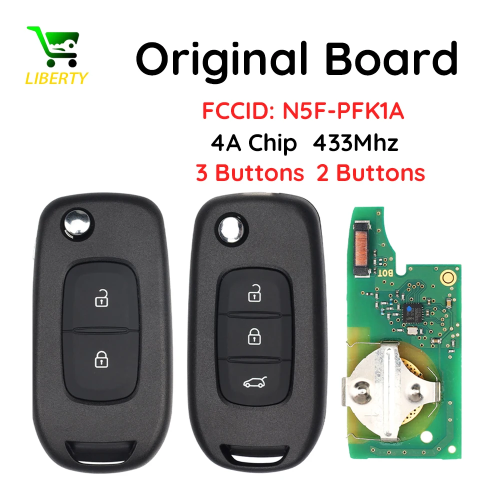 

Liberty Original PCB FCCID N5F-PFK1A For Renault Logan Duster Sandero Oroch IC 3248A-RFK1A 433Mhz 4A Chip Remote Control Car Key