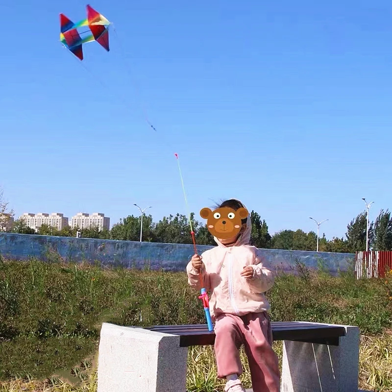 PE rotating kite flying toys for children kites 3d kites snake coil show kites toy sports Outdoor play wind kite Fishing toy fun