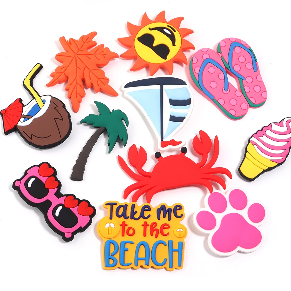 2pcs/pack  PVC DIY Beach Bag MOM Lift Charms Daisy Flower Sunflower Rainbow Handbag Decoration Beach Tote Bag Accessories view 3