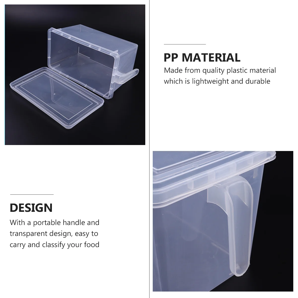 

2pcs 4.7L Refrigerator Storage Bin Transparent Plastic Organizer Fridge Freezer Pantry Container Vegetable Fruit Crisper Box