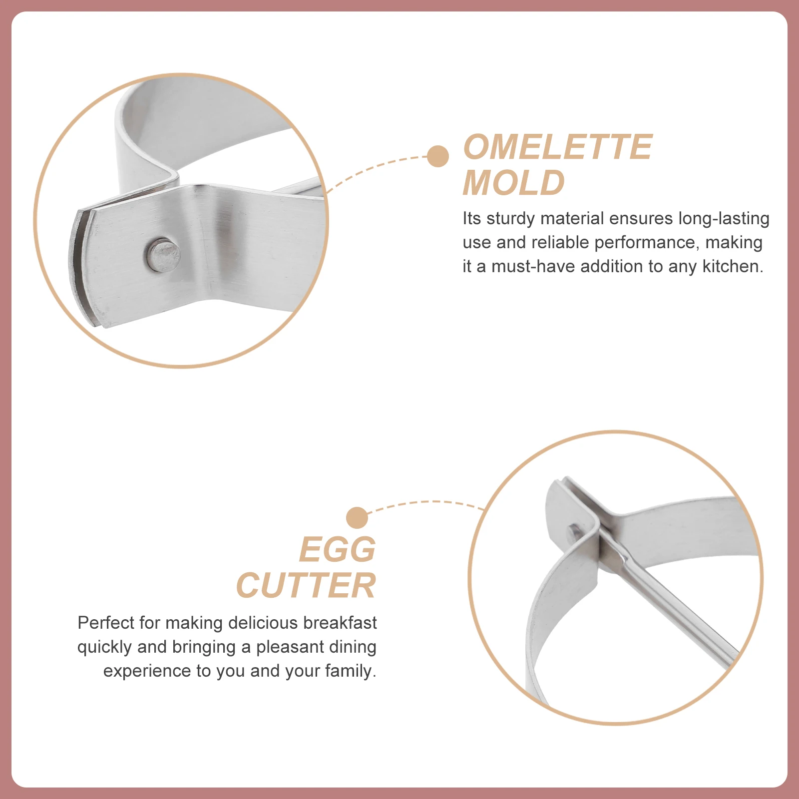 

Stainless Steel Egg Pancake Maker Mold Cooking Ring Shaper Metal Kitchen Tool Fried Egg Molds Heart Shape Breakfast DIY