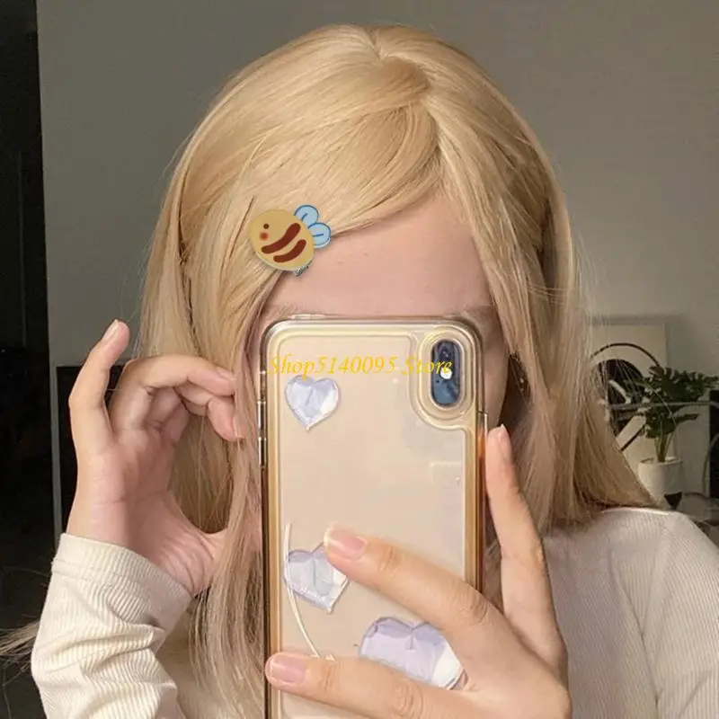 DXAE 2pcs Honeybee Hair Clip Adorable Insect Design Acrylic Hairpin Kids Accessories