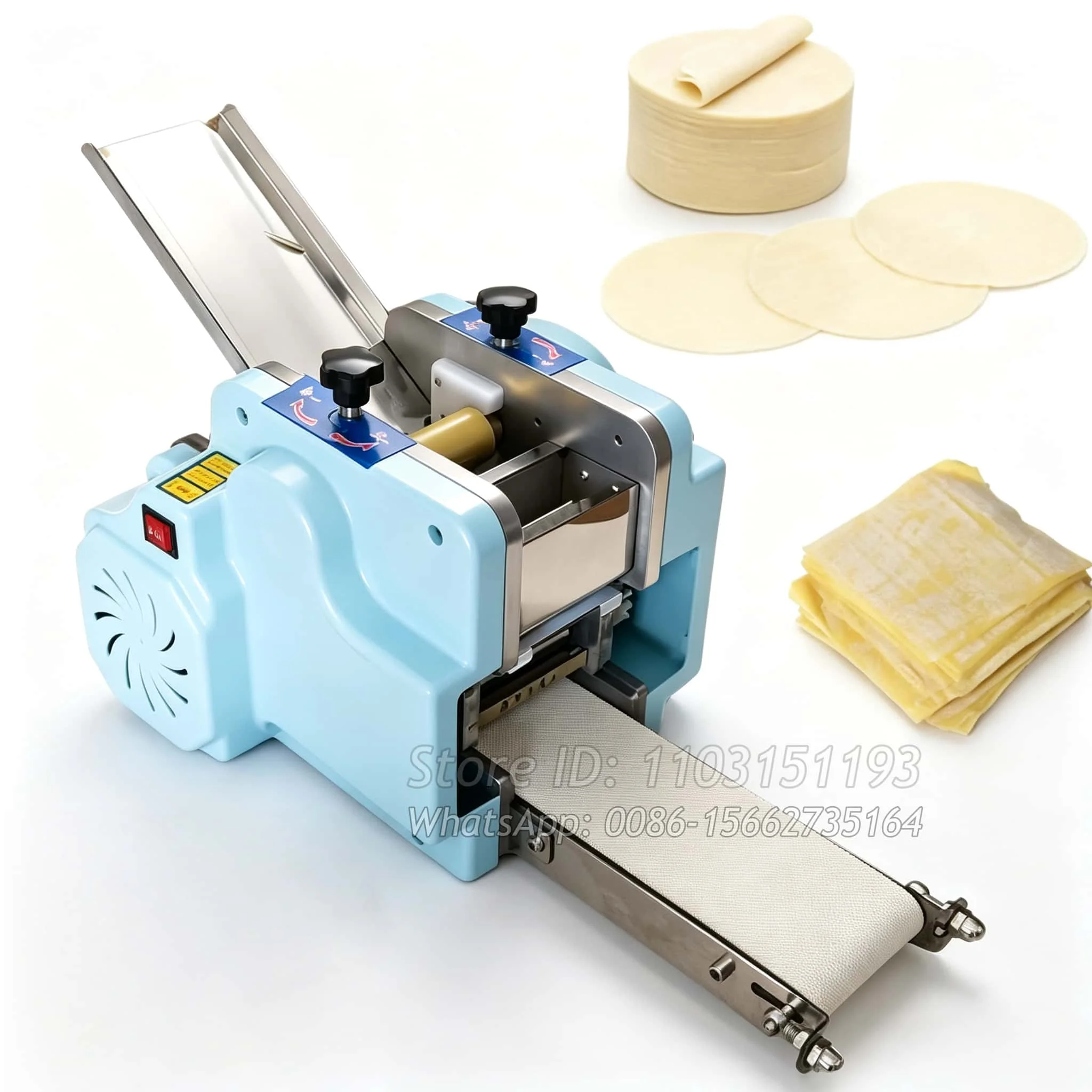 Máquina comercial de mesa para hacer masa de empanadas, gyozas, pizza, wontons, de forma redonda y cuadrada, 110V 220V