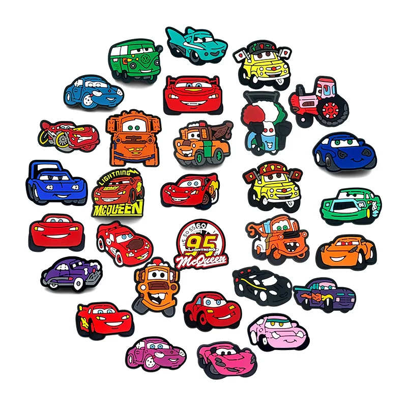 

Disney Cars Lightning McQueen Mater 9-100 шт., подвески для обуви, смешанные украшения из ПВХ, высококачественные съемные водонепроницаемые подарки для вечеринок